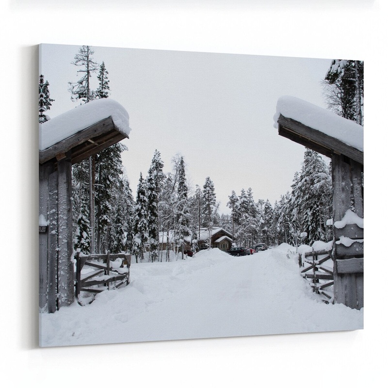 Finland Home House Nature Snow Tree Canvas Wall Art Print