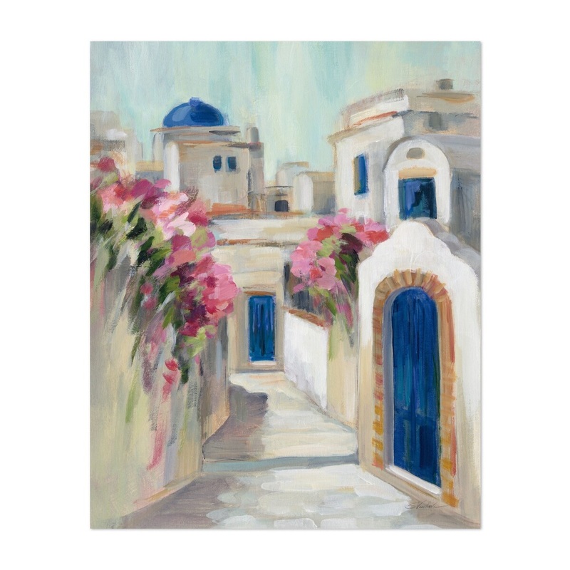 Santorini Street I Illustrations Architecture Art Print/Poster